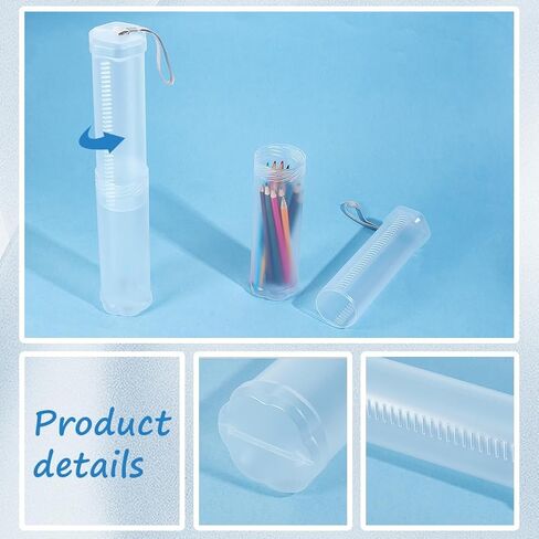 GORGECRAFT 2Pcs Extendable Artist Storage Tube Plastic Brush Case Clear Long Paint Watercolor Pen Pencil Container Organizer Holder with Carrying Lanyard for Paintbrush Drawing Makeup Artist Travel in Kuwait
