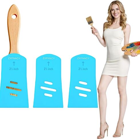 3 Pack Silicone Paint Brush Cover, Universal Paint Brush Protector Guards & Holders for 3 Inch Brushes, Reusable Shield Sleeves to Protect Bristles & Keep Shape Blue (2.5IN) in Kuwait