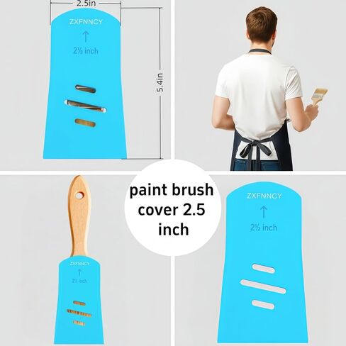 3 Pack Silicone Paint Brush Cover, Universal Paint Brush Protector Guards & Holders for 3 Inch Brushes, Reusable Shield Sleeves to Protect Bristles & Keep Shape Blue (2.5IN) in Kuwait