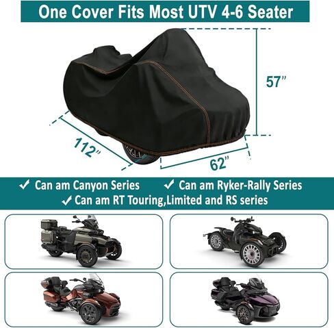 غطاء QYMOTO Can am Spyder F3 المحدود، غطاء كامل لـ RT Limited/Ryker 900/Touring/Sports RT Accessories/Canyon متوافق مع جميع موديلات Spyder، حماية ضد الماء من البحر إلى السماء ومقاومة للرياح في جميع الأحوال الجوية in Kuwait