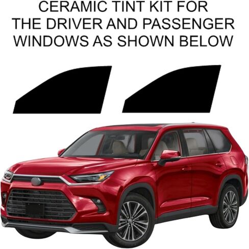 Factor Precut Ceramic Window Tint for Toyota Grand Highlander 2024-2026 to Block Over 99% Harmful UV Rays 2mil Thick Shop Grade Use Superior Heat Rejection, Professional Finish (20% All) in Kuwait