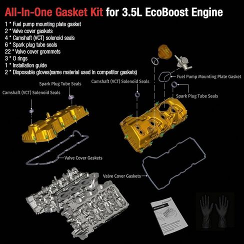 VS50879R Valve Cover Gasket Set for Ford F150 F-150 2013 2014, Engine Valve Cover Gasket for Ford F150 3.5L EcoBoost 2013 2014, BR3Z6C535A for F-150 3.5L Engine, for Transit Expedition Navigator in Kuwait