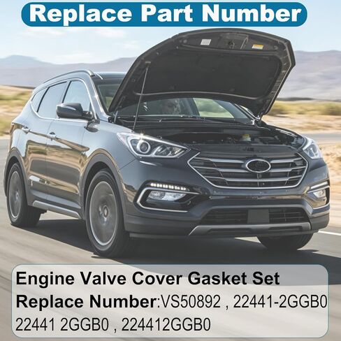VS50892 22441-2GGB0 Engine Valve Cover Gasket Set for Hyundai Sonata Santa Fe Sport Tucson 2015-2021 & Kia Optima Sorento 2016-2020 2.0L 2.4L Replaces 224412GGB0 036-2097 in Kuwait