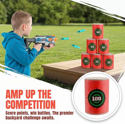 6 قطع من أهداف SYNTHORA الإسفنجية الناعمة، أهداف رمي السهام من مادة EVA المتوافقة مع مسدسات Nerf N-Strike Elite Blasters، لعبة الذخيرة الإسفنجية لممارسة الرماية (حجم كبير) in Kuwait