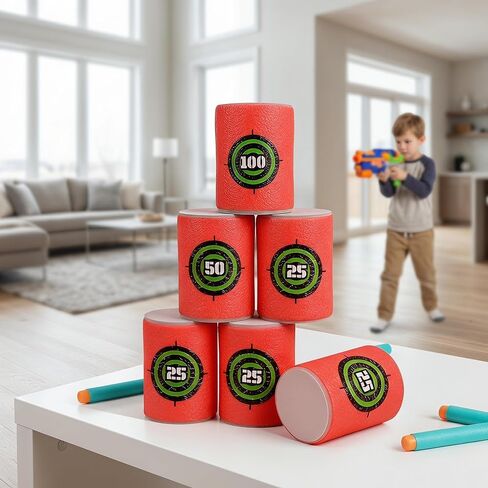 6 قطع من أهداف SYNTHORA الإسفنجية الناعمة، أهداف رمي السهام من مادة EVA المتوافقة مع مسدسات Nerf N-Strike Elite Blasters، لعبة الذخيرة الإسفنجية لممارسة الرماية (حجم كبير) in Kuwait
