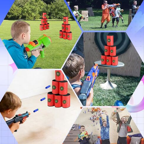 6 قطع من أهداف SYNTHORA الإسفنجية الناعمة، أهداف رمي السهام من مادة EVA المتوافقة مع مسدسات Nerf N-Strike Elite Blasters، لعبة الذخيرة الإسفنجية لممارسة الرماية (حجم كبير) in Kuwait
