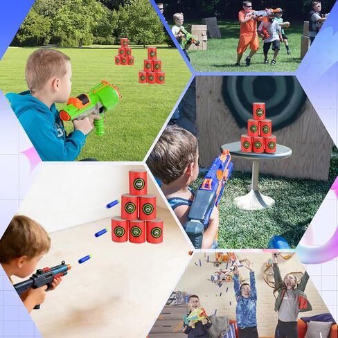 6 قطع من أهداف SYNTHORA الإسفنجية الناعمة، أهداف رمي السهام من مادة EVA المتوافقة مع مسدسات Nerf N-Strike Elite Blasters، لعبة الذخيرة الإسفنجية لممارسة الرماية in Kuwait