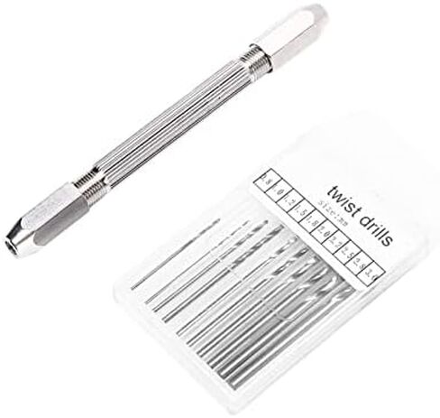 Double Hand Drill, Proof Durable Brass Construction with 2 Collet Design, Precision Twist Bit Hand Drill Set for Electronic Assembly, Model Making, Hobby Projects in Kuwait