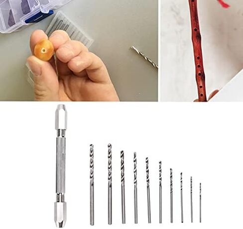 Double Hand Drill, Proof Durable Brass Construction with 2 Collet Design, Precision Twist Bit Hand Drill Set for Electronic Assembly, Model Making, Hobby Projects in Kuwait