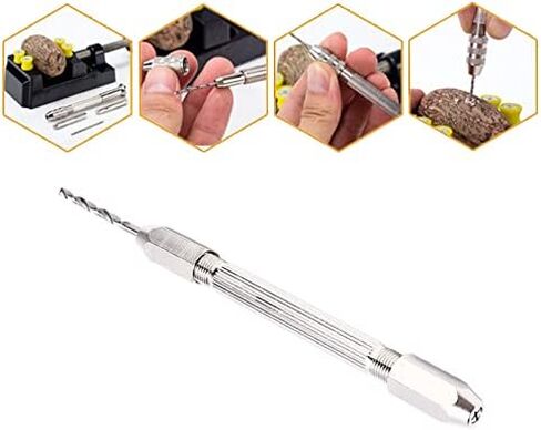 Double Hand Drill, Proof Durable Brass Construction with 2 Collet Design, Precision Twist Bit Hand Drill Set for Electronic Assembly, Model Making, Hobby Projects in Kuwait
