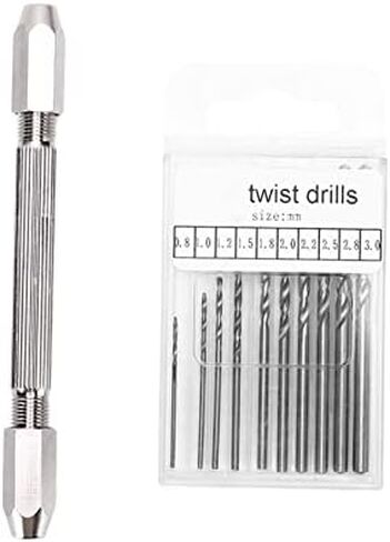 Double Hand Drill, Proof Durable Brass Construction with 2 Collet Design, Precision Twist Bit Hand Drill Set for Electronic Assembly, Model Making, Hobby Projects in Kuwait