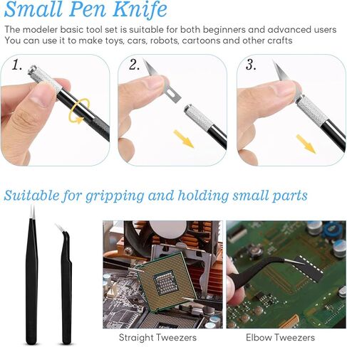 20Pcs Model Basic Tools Craft Set for Gundam Model Tools Kit with Plastic Box Models Assemble Car Hobby Model Building Repairing and Fixing DIY Craft Kit in Kuwait