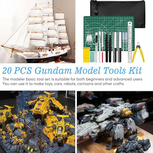 20Pcs Model Basic Tools Craft Set for Gundam Model Tools Kit with Plastic Box Models Assemble Car Hobby Model Building Repairing and Fixing DIY Craft Kit in Kuwait