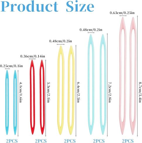 10 Pcs Large Eye Finishing Yarn Needles for Sewing Weaving in Ends, Multicolor Plastic Darning Needle for Yarn Knitting Weaving Sewing Needles for Thick BulkyYarn Crochet Supplies and Accessories in Kuwait
