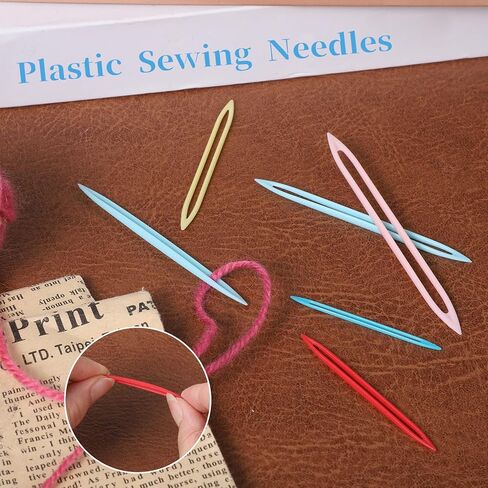 10 Pcs Large Eye Finishing Yarn Needles for Sewing Weaving in Ends, Multicolor Plastic Darning Needle for Yarn Knitting Weaving Sewing Needles for Thick BulkyYarn Crochet Supplies and Accessories in Kuwait