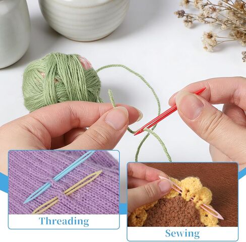 10 Pcs Large Eye Finishing Yarn Needles for Sewing Weaving in Ends, Multicolor Plastic Darning Needle for Yarn Knitting Weaving Sewing Needles for Thick BulkyYarn Crochet Supplies and Accessories in Kuwait