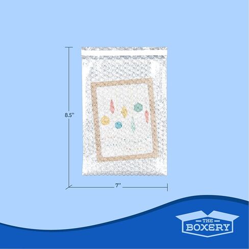 أكياس أكياس الفقاعات الشفافة ذاتية الغلق مقاس 7 × 8.5 بوصة من The Boxery - 200 عبوة - أكياس تغليف الوسادة الفقاعية للتعبئة والتخزين والنقل وشحن العناصر الهشة in Kuwait