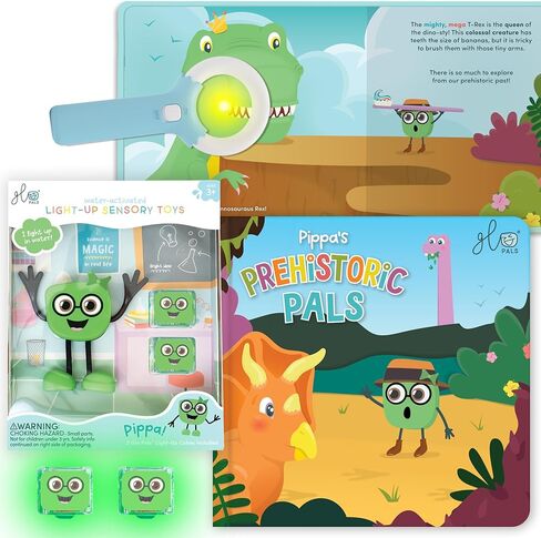Glo Pals New Party Pal Water-Activated Bath Toy with 6 Reusable Light-Up Cubes for Sensory Play in Kuwait