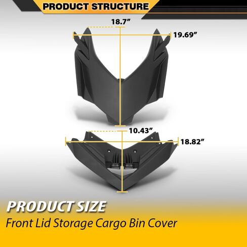 CNNELL Front Deflector Lid Upper Storage Cargo Bin Cover Compatible with Sea-Doo Spark (2up) 2014-2022, Fit Sea-Doo Spark (3up) 2014-2022 295100865, 295100553, 295100864, 295100870 Black in Kuwait