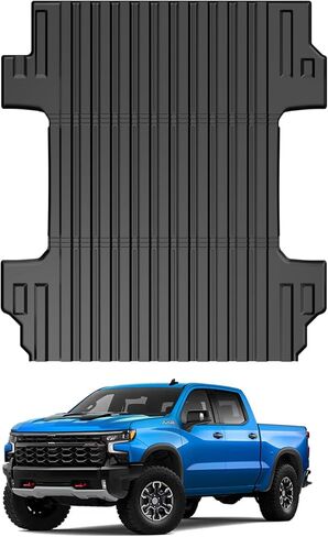 Mixsuper Truck Bed Mat for Chevy Silverado 1500/GMC Sierra 1500 2019-2026, Fit for 6.6 Ft Bed, All Weather Bed Liner TPE Durable Odorless Black in Kuwait