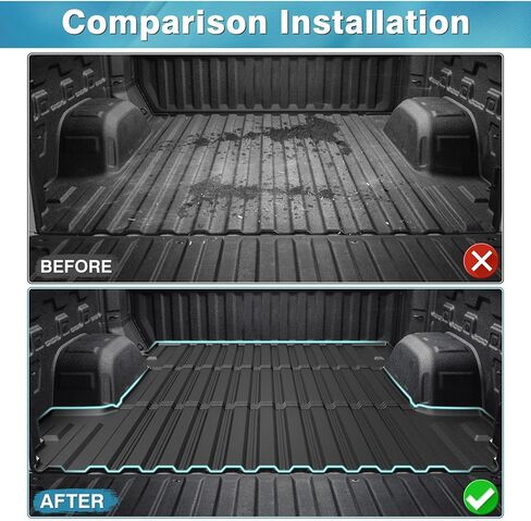 Mixsuper Truck Bed Mat for Chevy Silverado 1500/GMC Sierra 1500 2019-2026, Fit for 6.6 Ft Bed, All Weather Bed Liner TPE Durable Odorless Black in Kuwait