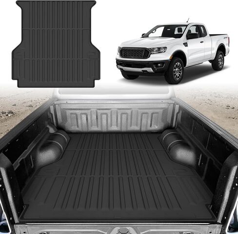 حصيرة سرير شاحنة Cartist لسيارة Ford Ranger 2019-2023 5FT، بطانة سرير مناسبة لجميع الأحوال الجوية لملحقات Ranger، سجادة صندوق السيارة TPE شديدة التحمل، ملحقات السيارة in Kuwait