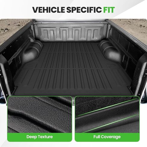 حصيرة سرير شاحنة Cartist لسيارة Ford Ranger 2019-2023 5FT، بطانة سرير مناسبة لجميع الأحوال الجوية لملحقات Ranger، سجادة صندوق السيارة TPE شديدة التحمل، ملحقات السيارة in Kuwait