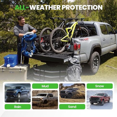 حصيرة سرير شاحنة Cartist لسيارة Ford Ranger 2019-2023 5FT، بطانة سرير مناسبة لجميع الأحوال الجوية لملحقات Ranger، سجادة صندوق السيارة TPE شديدة التحمل، ملحقات السيارة in Kuwait