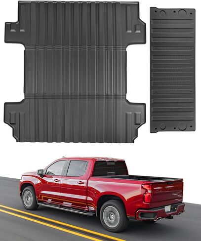 CreekT® Truck Bed Mat for Chevy Silverado for GMC Sierra 1500 2019-2026 6.6 FT, Heavy Duty All-Weather Full Set with Tailgate Mat Accessories (Not Fit Multipro Tailgate/Drop-in Liners/CarbonPro Bed) in Kuwait