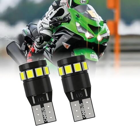 LED Pilot Parking Lights for Kawasaki ZX-14R ZX14 1400 2006-2020, 2x T10 194 LED Bulbs 6000K White, Front Position Light Replacement in Kuwait