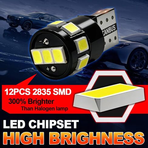 LED Pilot Parking Lights for Kawasaki ZX-14R ZX14 1400 2006-2020, 2x T10 194 LED Bulbs 6000K White, Front Position Light Replacement in Kuwait