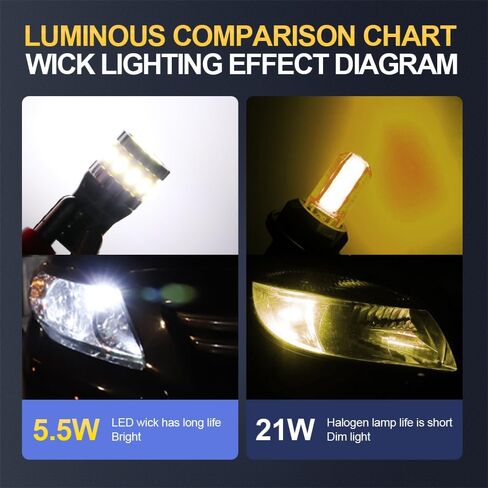 LED Strip Parking Light Bulbs for Honda Accord 2013-2014-2015 Sedan Coupe | 6000K White DRL Retrofit Kit | Plug and Play T10 168 194 W5W | 2-Pack in Kuwait