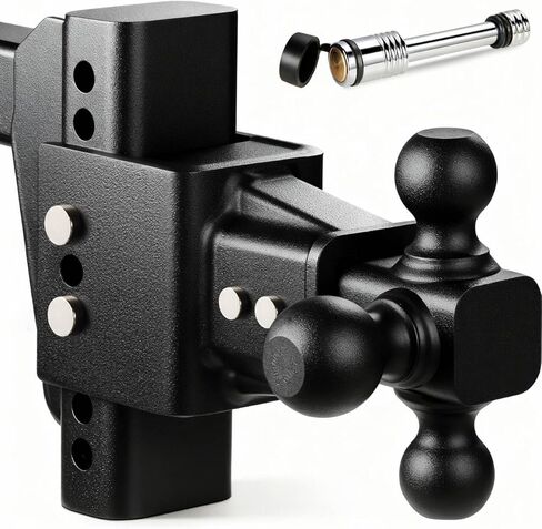 Drop Hitch Heavy Duty for Truck (20,000 LBS GTW), HANDNAM Adjustable Trailer Hitch with 6-Inch Drop/Rise, Tow Hitch, Fits 2-Inch Receiver, Trailer Hitches with Double Anti-Theft Pins Locks in Kuwait