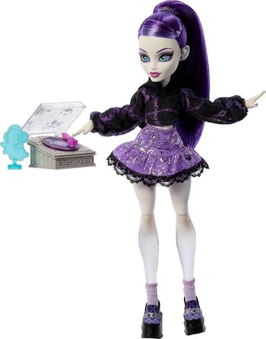 مجموعة دمية Monster High Self-Scare Secrets Spectra Vondergeist وملحقاتها مع 13 مفاجأة واقعية مثل مجموعة العناية بالأظافر ومشغل التسجيل in Kuwait