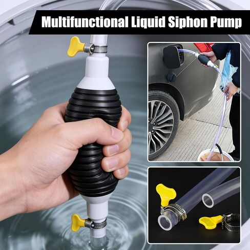 Multifunctional Liquid Siphon Pump for Gasoline, Manual Fuel Transfer Pump Gasoline Siphone Hose, Portable Sucker Pump for Gasoline Diesel and Other Liquid Water, with 3.2ft Siphon Hose in Kuwait