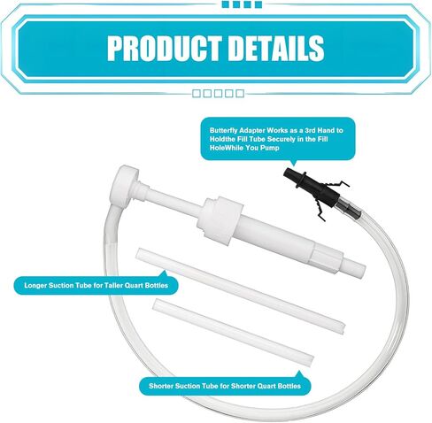 Transmission Fluid Pump Kit, Fluid Pump for Standard Quart Bottleswith 3/8 Inches Metal Swivel & Adapter, 8cc Per Pump Stroke, Transmission Fluid Pump Kit for Most Cars (White) in Kuwait