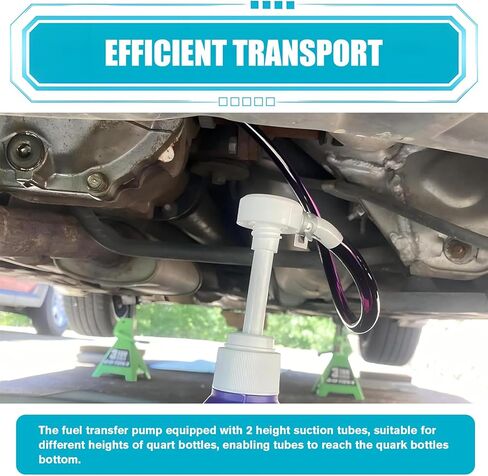 Transmission Fluid Pump Kit, Fluid Pump for Standard Quart Bottleswith 3/8 Inches Metal Swivel & Adapter, 8cc Per Pump Stroke, Transmission Fluid Pump Kit for Most Cars (White) in Kuwait