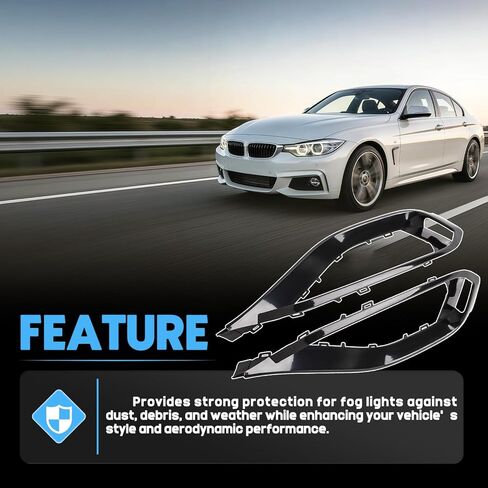 2 Pcs Front Bumper Fog Light Trim Cover Bezel Fit For BMW 428i 430i 435i 440i F32 F33 2014-2020 Left & Right Bumper Trim Grille Replaces 51117294839 51117294840 in Kuwait