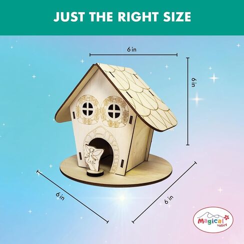 مجموعة أدوات الحرف اليدوية من Magical Valley Fairy House مكونة من 4 قطع للأطفال، منازل خرافية خشبية ذاتية الصنع مع طلاء وإكسسوارات، فنون وحرف يدوية للأطفال، مجموعة أنشطة الحفلات، الفصول الدراسية، المعسكرات والمجموعات، للأعمار 6 7 8 9 10 in Kuwait