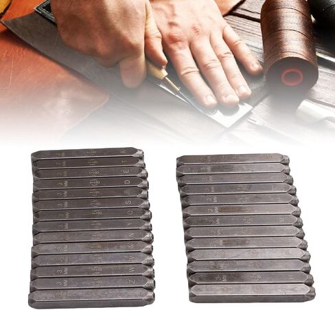 TOPINCN 27 Piece Metal Letter Stamp Set, Cursive Font Stamp Professional Carbon Steel Letters Punch Set Artistic Capital A to Z Leather Craft Jewelry Stamping Tools for Imprintingt in Kuwait