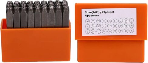 TOPINCN 27 Piece Metal Letter Stamp Set, Cursive Font Stamp Professional Carbon Steel Letters Punch Set Artistic Capital A to Z Leather Craft Jewelry Stamping Tools for Imprintingt in Kuwait
