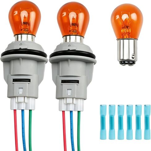 2-Pack Front Turn Signal Light Socket with Bulbs and Harness Kit Compatible with Honda Accord Civic CR-V Acura TL RDX 1998-2012, Turn Signal Lamp Bulb and Holder Replace# 33302-SR3-A01 in Kuwait