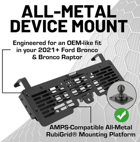Bulletpoint Mounting Solutions RubiGrid Metal Dash Mount Phone Holder Compatible with 2021+ Ford Bronco in Kuwait