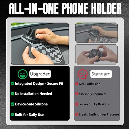 (2026 New Upgrade) 2-Pack Car Anti-Slip Mats,Multifunction Car Anti-Slip Mat with Improved 360°Rotating Phone Holder,Anti-Slip Mat for Car Dashboard,Car Dashboard Organizer for Phones,Sunglasses,Keys in Kuwait
