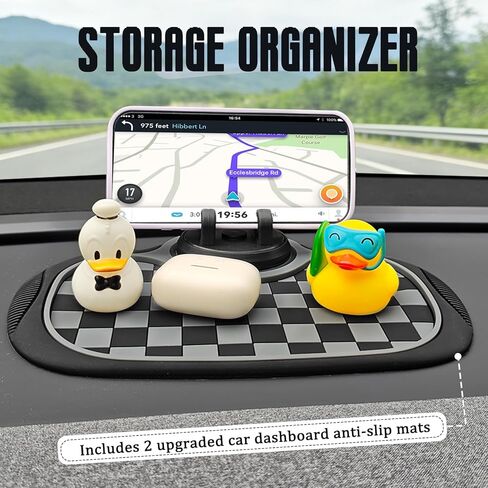 (2026 New Upgrade) 2-Pack Car Anti-Slip Mats,Multifunction Car Anti-Slip Mat with Improved 360°Rotating Phone Holder,Anti-Slip Mat for Car Dashboard,Car Dashboard Organizer for Phones,Sunglasses,Keys in Kuwait