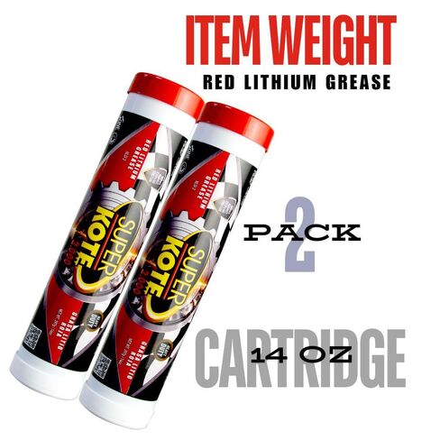 Red and Tacky Lithium Grease Superkote 2000 | NLGI 2 | EP Grease | Tube | High Temperature | Heavy Duty | Industrial | Construction | Automotive | Red Grease | 2-Pack of 14 Oz. in Kuwait