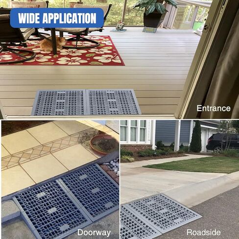 Nilight Modular Threshold Ramps, 3 Inch Rise Non‑Slip Interlocking Plastic Wheelchair Curb Doorway Ramp for Home Entry Indoor Outdoor, 2 Pack in Kuwait