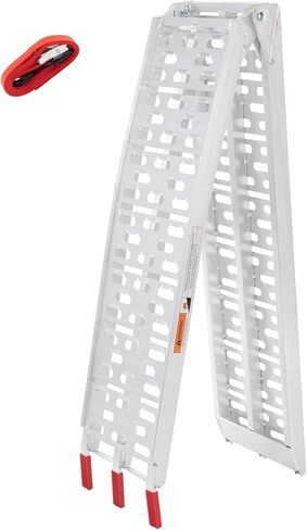 1Pc 7.5FT Aluminum Folding Loading Ramp, Pickup Trucks Bed Trailers Ramps for Load Dirt Bike UTV ATV Lawn Mowers Cargo 90" Lx11 W, 750 lbs Capacity in Kuwait