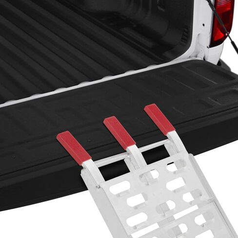 1Pc 7.5FT Aluminum Folding Loading Ramp, Pickup Trucks Bed Trailers Ramps for Load Dirt Bike UTV ATV Lawn Mowers Cargo 90" Lx11 W, 750 lbs Capacity in Kuwait