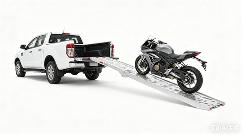 1Pc 7.5FT Aluminum Folding Loading Ramp, Pickup Trucks Bed Trailers Ramps for Load Dirt Bike UTV ATV Lawn Mowers Cargo 90" Lx11 W, 750 lbs Capacity in Kuwait